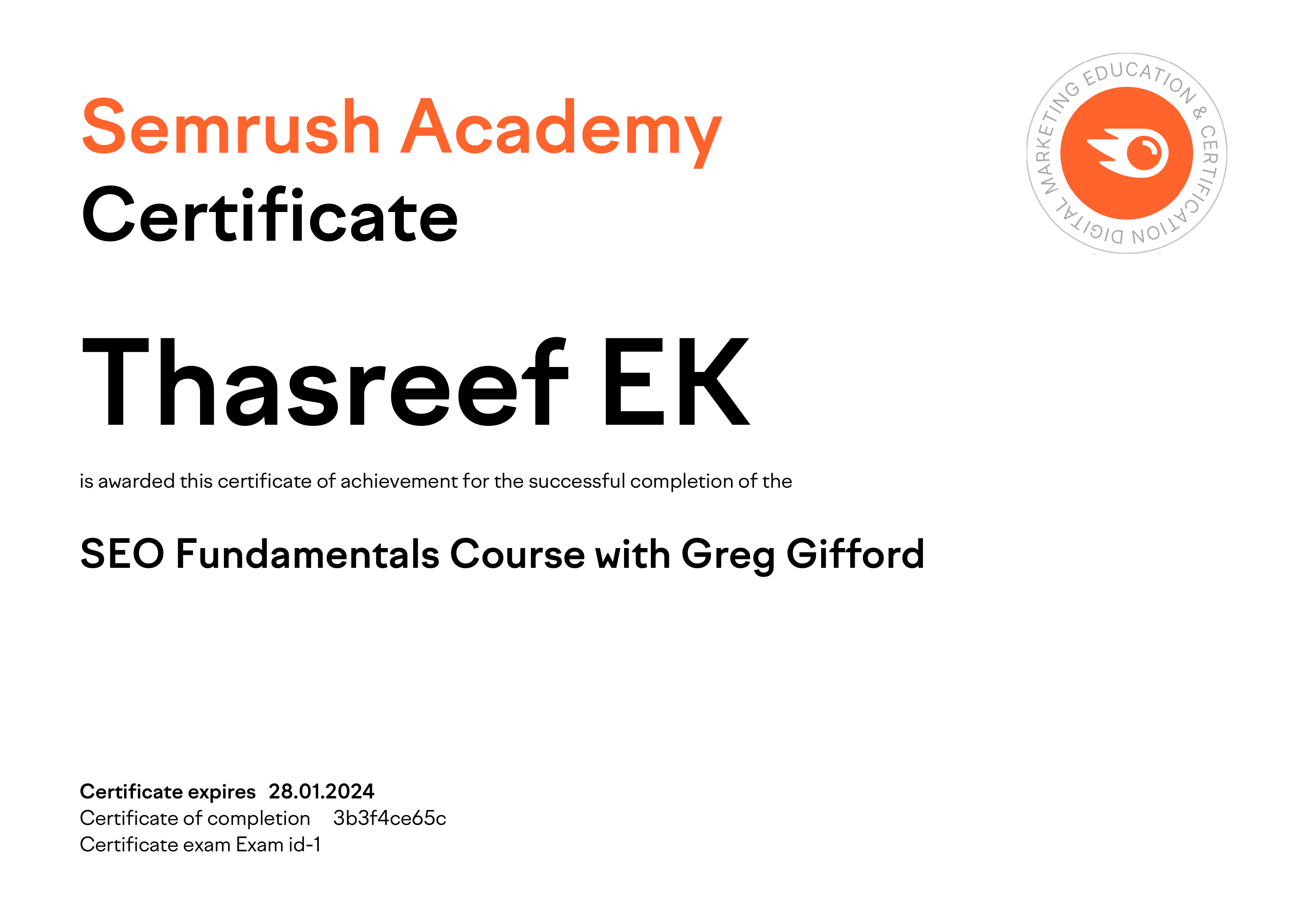 Fundamental exam